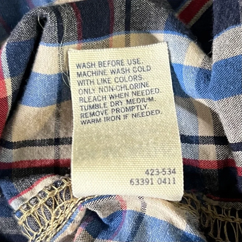 OshKosh B'gosh Toddler Boys Plaid Button Shirt 24M Red Blue‎ Long Sleeve EUC
